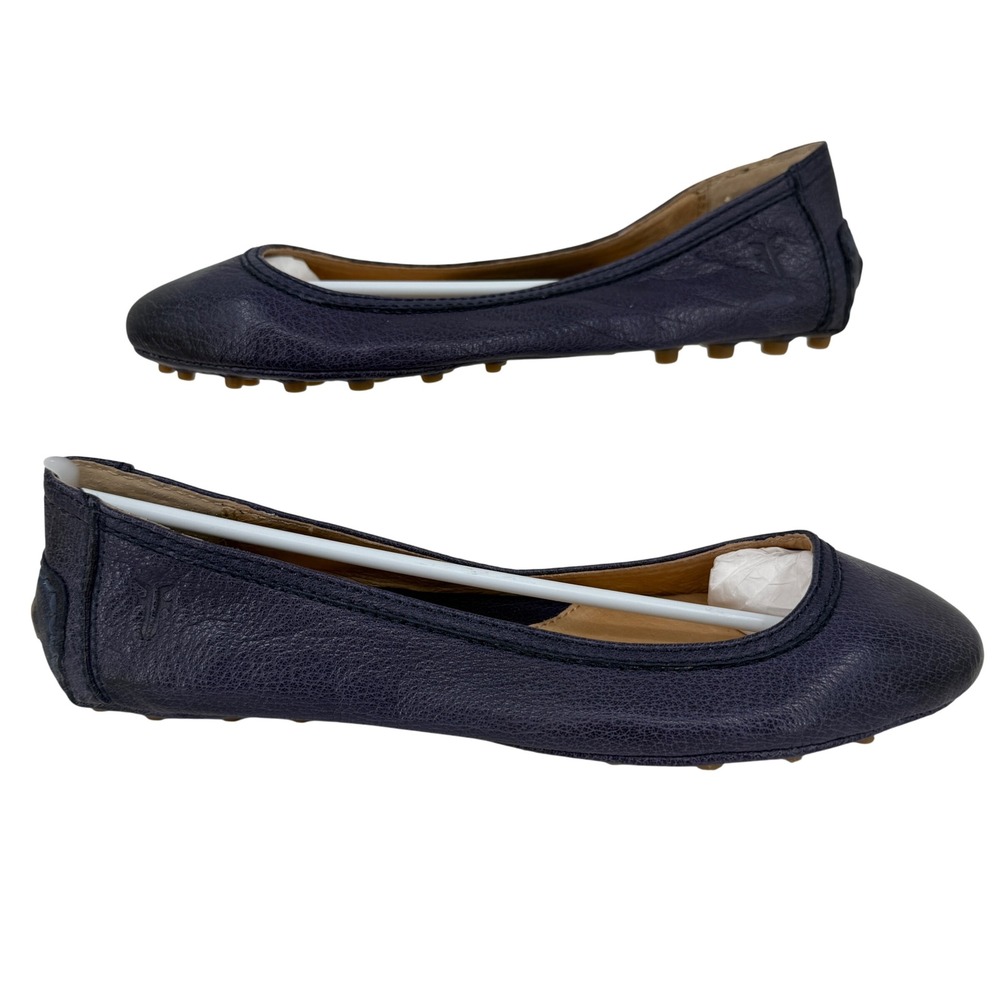 Frye Cassie Ballet Flat Womens 5.5 Purple Pebbled Leather Slip On